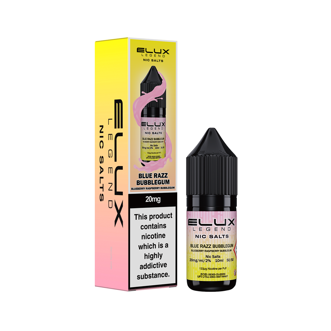 ELUX LEGEND HUBBLA BUBBLA ( BLUE RAZZ BUBBLEGUM ) NIC SALT E - LIQUID
